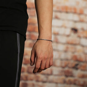 Pulseira masculina banhado a prata