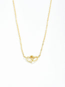 Colar Feminino Tiny Double Hollow Heart